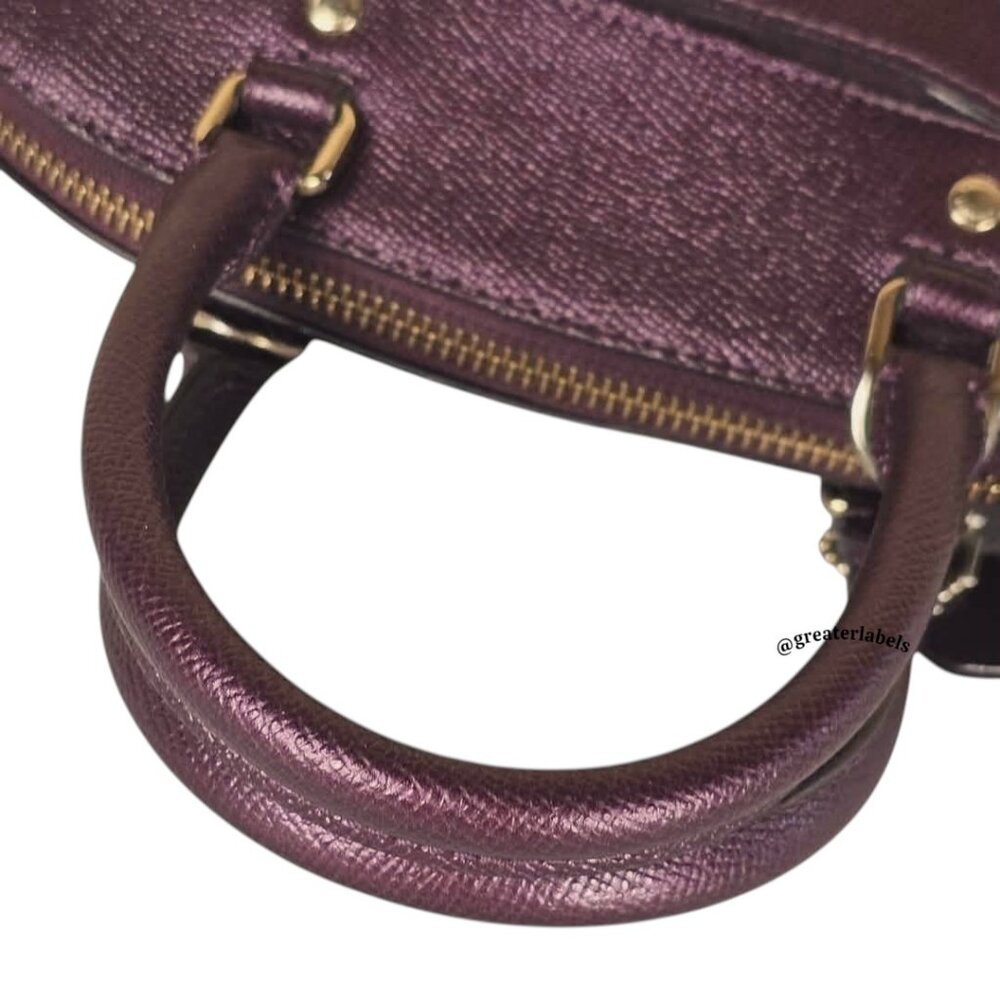 Coach F29170 Mini Sierra Satchel Metallic Purple Leather - Picture 7 of 11